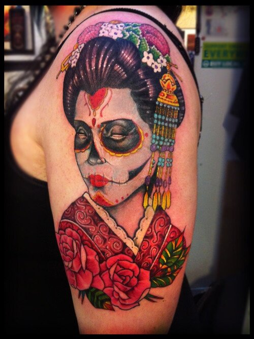 Tattoo joker geisha